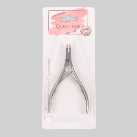 Manicure nippers for cuticle, double spring, 10 cm, blade length - 7 mm, on the blist, silver color-4