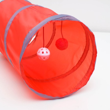 Туннель для кошек с игрушкой, 50 х 25 см, микс цветов-1