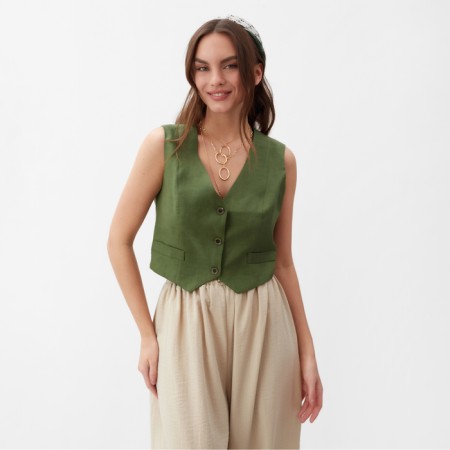 Women's vest MIST LINEN, p. 42, green