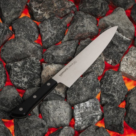 Knick Kitchen Samura Harakiri, Chef, Blade 20.8 cm, Black Hand-1