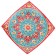 Largan Rishtan ceramics "Flowers", 33 cm, square, red