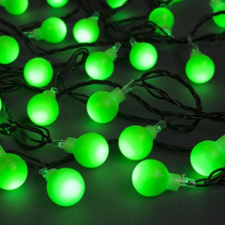 Garland “thread” 5 m with nozzles “Green Balls”, IP20, Dark Thread, 30 LED, Green glow, 8 modes, 220 V