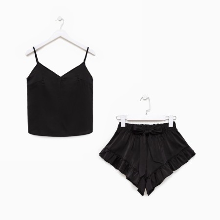 Women's pajamas (T-shirt, shorts) minku: Light touch color Black, rr 48-4
