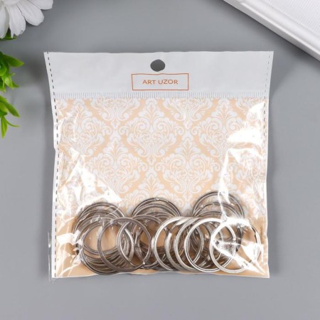 Basket for the armor ring flat metal silver 3x3 cm set 20 pcs-4