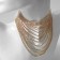 The necklace "Waterfall" is a wave, the color is white in gold, 25 cm