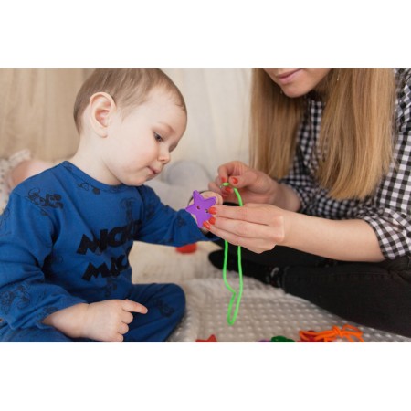 Lining "Funny figures" in a bank, 40 pcs., Mix, according to Montessori Methods-11