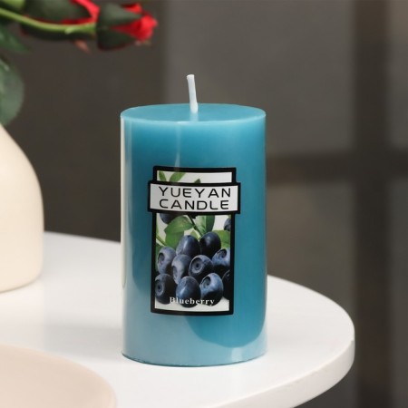 Candle-cylinder aromatic "blueberries", 6x10 cm-2