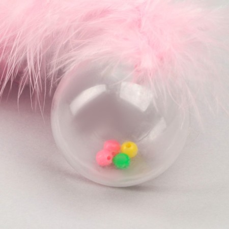 Toy "Ball with a long tail", ball 4.2 cm, pink-2
