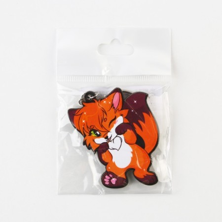 Key keychain wooden "fox" 4.7 x 6 cm-4