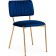Armond Metal/velor stool, gold/blue 45x53x80 cm