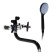 Bath mixer Zein Z2494, pouring 20 cm, crane-boux 1/2, with shower set, black/chrome