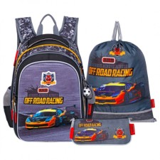 Frame backpack 39 x 29 x 17 cm, Across 410, filling: bag, pencil case, purple ACR22-410-2