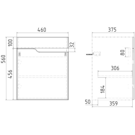 Viant Tumba "Cuba" 1 sash, suspended, 380x460x560 mm, with a COMO 50 shell-4