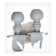 A set of children's cutlery, fork, spoon, color gray color