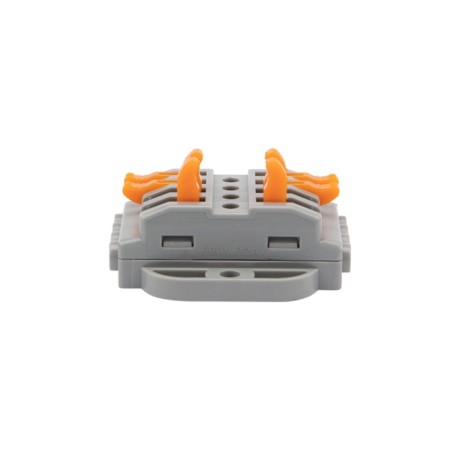 Terminal of QMS 222-424p Passing 4 poles, with an mounting platform (0.08-4 mm²), gray (25 pcs./Union) Rexan-1
