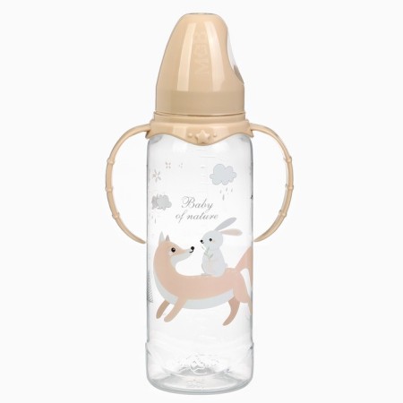 A set of bottles for feeding "Forest animals" 150 and 250 ml, straight, beige color-7