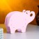 Kashpo wooden "Elephant" Small, 19x7x14 cm, oak, pink