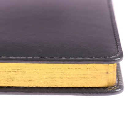 Diary of a low -up A5+, 136 sheets of Sidney Nebraska, solid cover, artificial leather, gold cut, gray-3