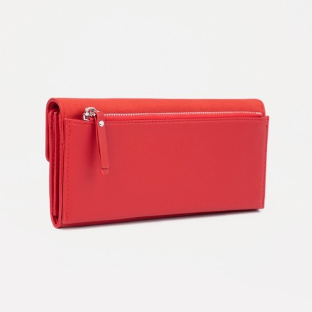 Women's wallet on magnets, red color-1