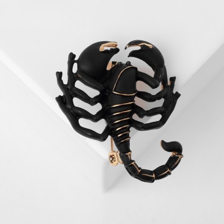 Brooch "Scorpio", black color in gold-4