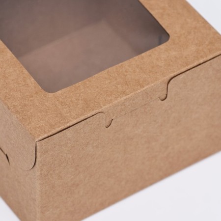 Dessert box, craft, 10 x 10 x 6.5 cm-2