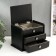 Casket wood "chest of drawers with 2 boxes" black 21.5x14.5x16 cm