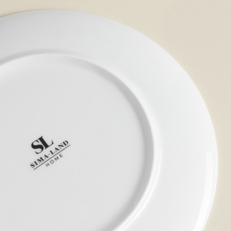 Sl Home “Cascon” plates, d = 23.3 cm, set 2 pcs, bone porcelain, white-7