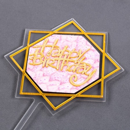 Set for decorating the cake: Topper "Happy Birthday", 1 pc., 10 candles-3