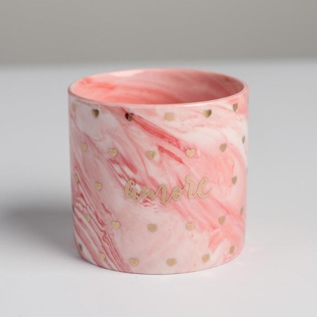 Kashpo ceramic with embossing, a pot of "heart", 8 x 7.5 cm-1