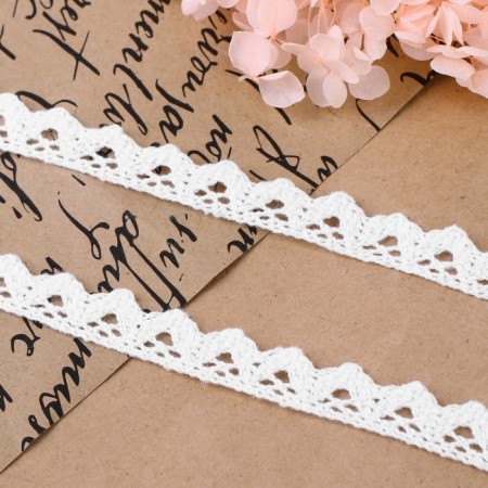 Knitted lace, 14 mm × 15 ± 1 m, fluid-white color-1