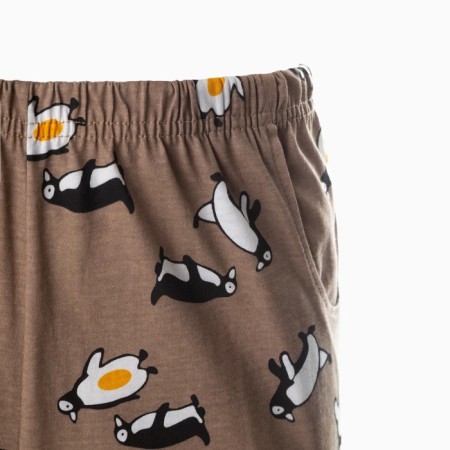 Homemade female set (T -shirt/pants) "Penguin", brown color, size 56-2