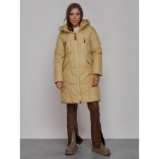 Coat insulated winter female, size 44, mustard color