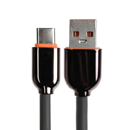 Type -C cable - USB, 6 A, PVC braid, 1 meter, gray-1