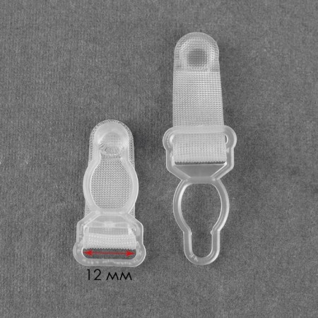 Flasping for stockings, 12 mm, 4 pcs, transparent color-2