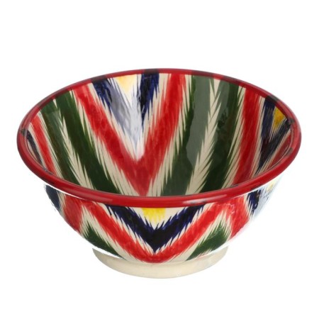 Rishtan ceramics "Atlas", 18 cm, large, multi -colored ceramics-3