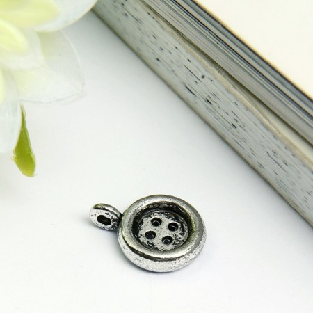 Decor for creativity Metal "Button" silver 1.3x1.3 cm-1