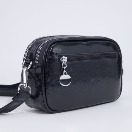 Bag Cross-Bodi with a zipper, blue color-4