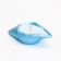 Candle "Shell" in a candlestick of gypsum is small, 11.5x5.5x3.5 cm, blue