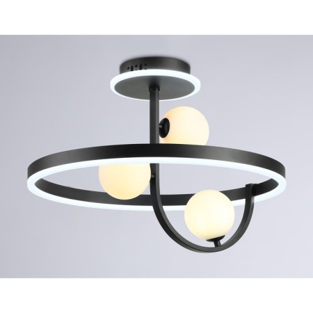 LED ceiling LED with a change of lamp and control panel Ambrella Light, Linetech, FL66263, G9, 56 W, 4200LUM, 3000-6400K, Black Black, White matte-3