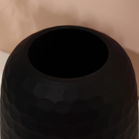Vase for flowers "Sarah" made of black glass 22 x 20 x 20 cm-5