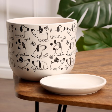 Pot Flower Dog White Book No. 3, 2.9 L, D - 19 cm-1