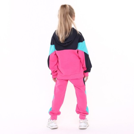 Suit for a girl (sweatshirt/pants), fuchsia color, height 86-92cm-3