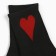 Women's socks, black/red heart, size 25-27