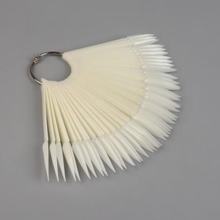 Palette for varnishes on a ring, 50 nails, style shape, ivory color-2