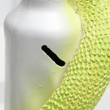 The piggy bank "Snake with a bottle" Green, 30cm-7