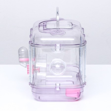 A cage for rodents with filling, 32 x 21 x 25 cm, pink-1