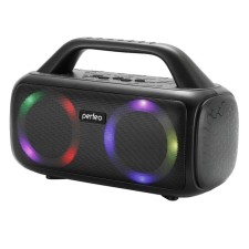 Portable column Perfeo Hexagon (PF_D0050), 2x25 W, backlight, FM, Bluetooth 5.1, AUX, USB, 3600 mAh, black