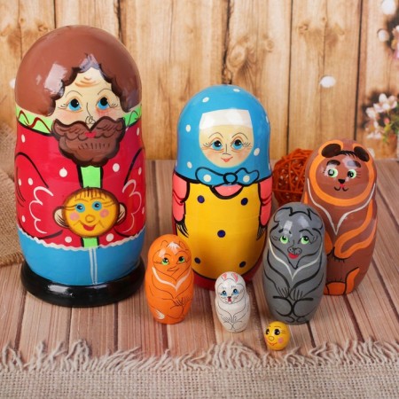 Nesting doll "Kolobok" 7 in 1, mix