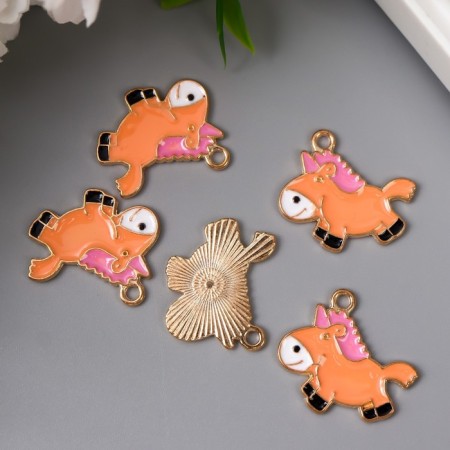 Decor Metal for creativity "Unicorn" enamel 2.2x2.4 cm-2