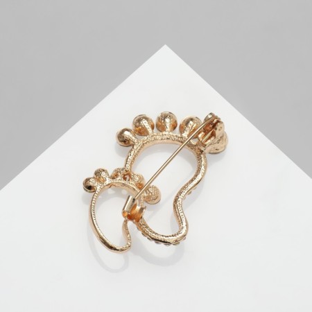 Brooch "legs", white color in gold-1
